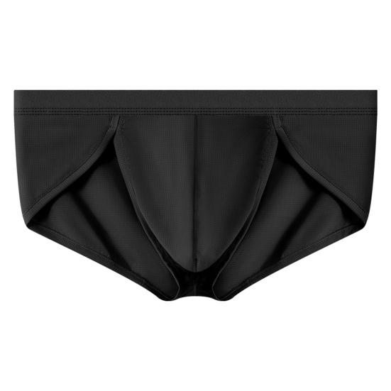 Men Briefs High Elasticity Fit Tight Cut Solid Color Panties Breathable Smooth Wiring Low Waist Underwear Daily Wear