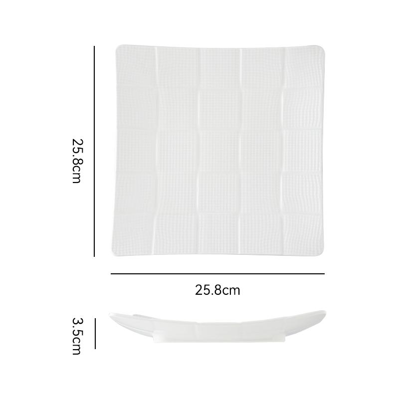 Pure White Ceramic Dining Plate Soup Plate Sushi Plates Pasta Dish Steak Plates Dessert Bowl Sting Disc Dim Sum Dish Fruit Bowl