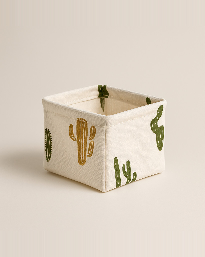 Linen Desktop Storage Basket Sundries Toy Storage Box Organizer Cosmetic Book Stationery Organizer Home Office Container Basket