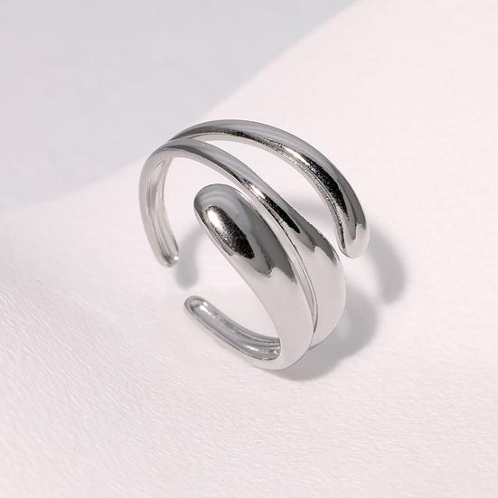Women Finger Ring Minimalist V-Shaped Geometric Shape Adjustable Fit Open Ring