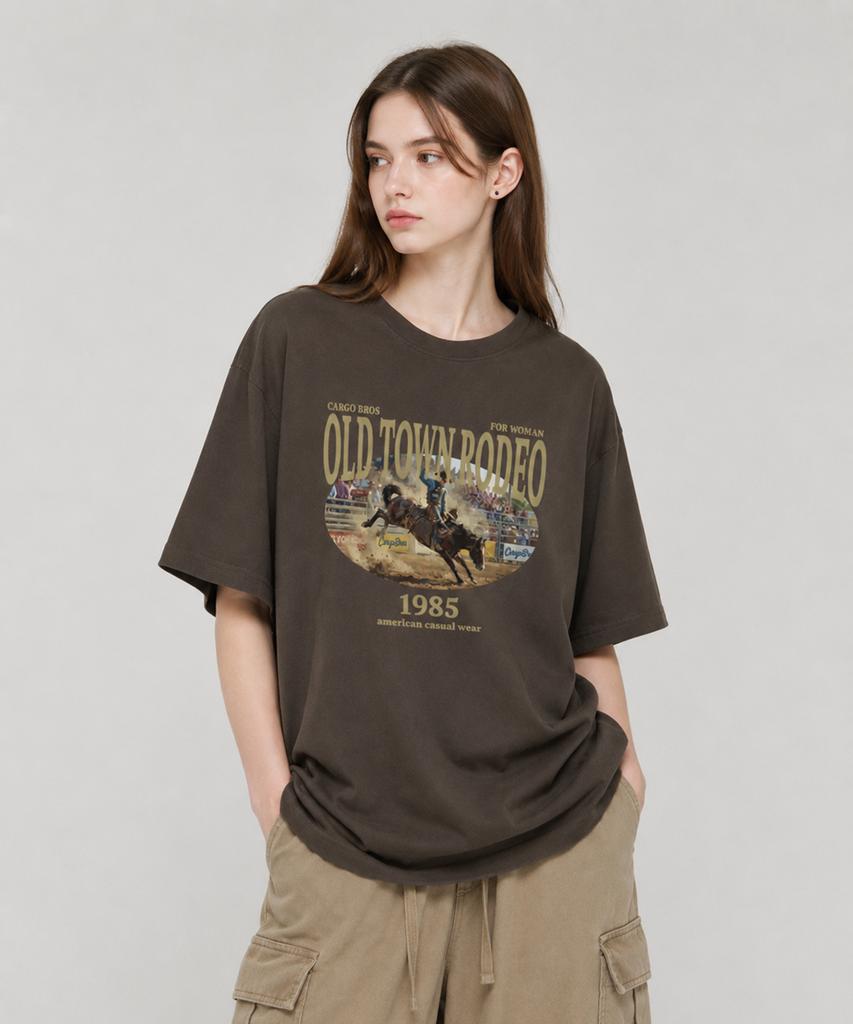 CARGOBROS FOR WOMAN Old Town Rodeo Short Sleeve T-Shirt (Khaki)