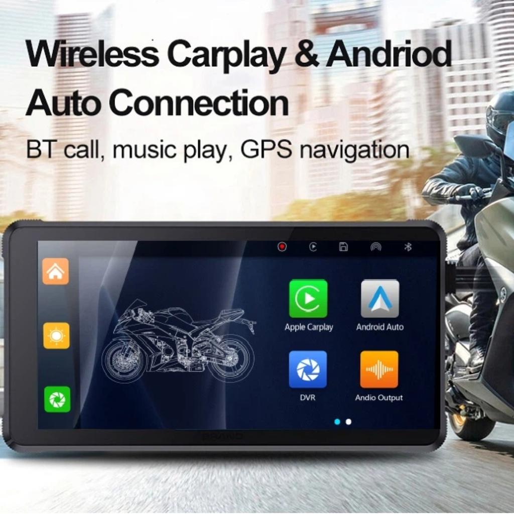 Přenosný navigační systém pro motocykly, 5,5palcový LCD displej, Bezdrátový CarPlay/Android Auto, Bluetooth/GPS displej pro motocykly