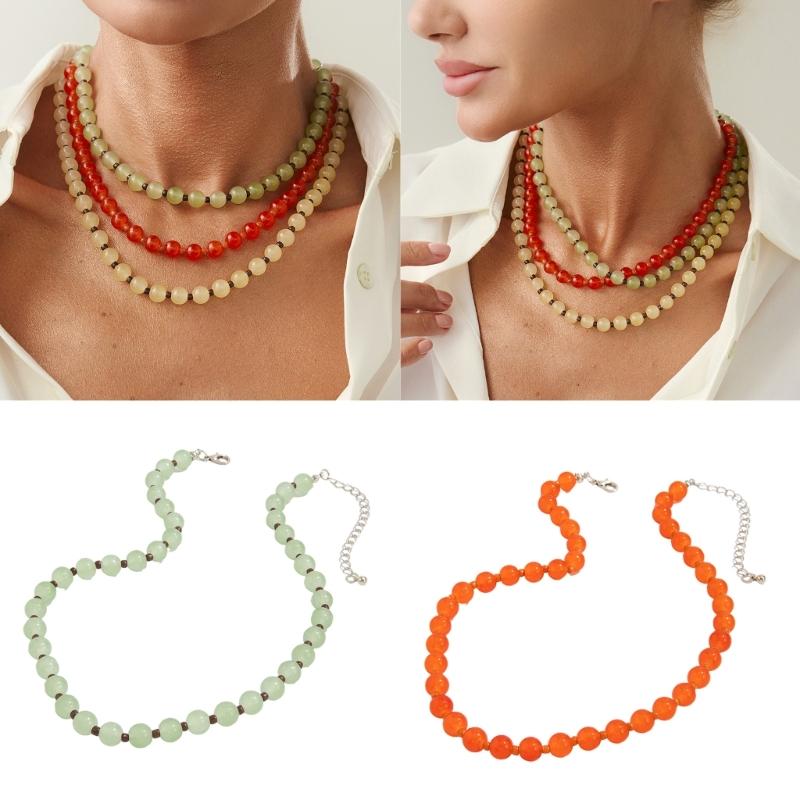 Stylish Glass Beads Necklace Unique Beads Charm Neckchain Jewelry For Casual or Formal Occasion Fashion Accessory