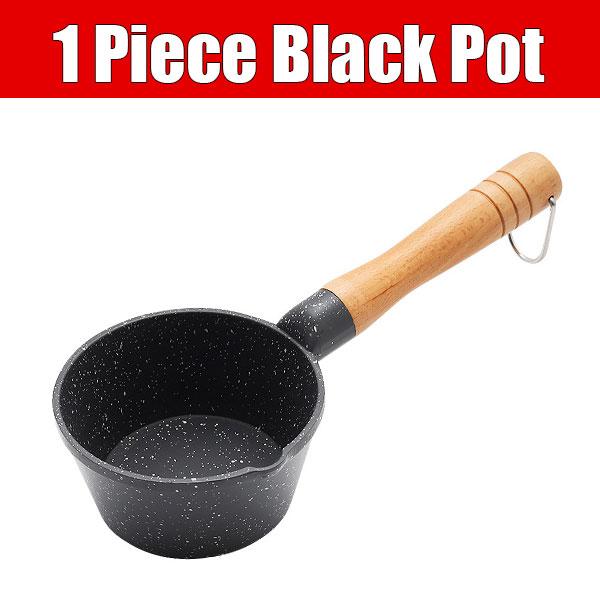 Nonstick Mini Sauce Pan Small Soup Pot Milk Pan Wooden Handle Hot Oil Pan Butter Melting Pot Cooking Saucepan with Pour Spout