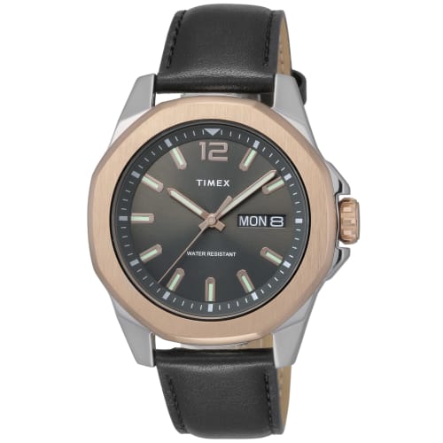 

TIMEX Essex Avenue Men s Watch, 46mm, Black Dial, Brass, Mineral Glass, Quartz, Japanese Movement, America Watch TW2V43000