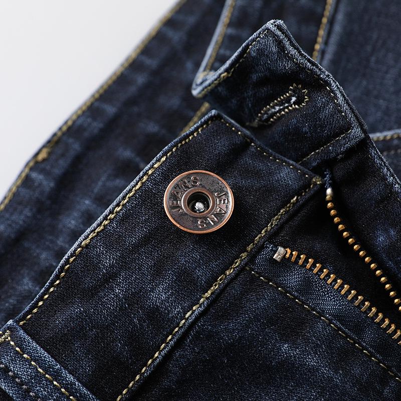 Herrenjeans in Übergröße mit hoher Taille und geradem Bein – elastisch, jugendlicher koreanischer Stil