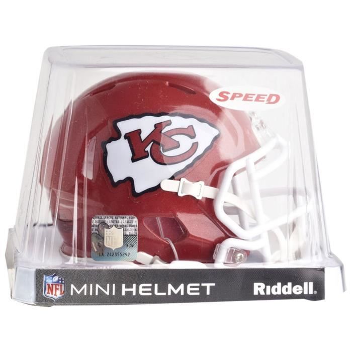 Mini Casque de Football - Riddell - NFL Speed - Kansas City Chiefs - Rouge et or - Taille 5 pouces