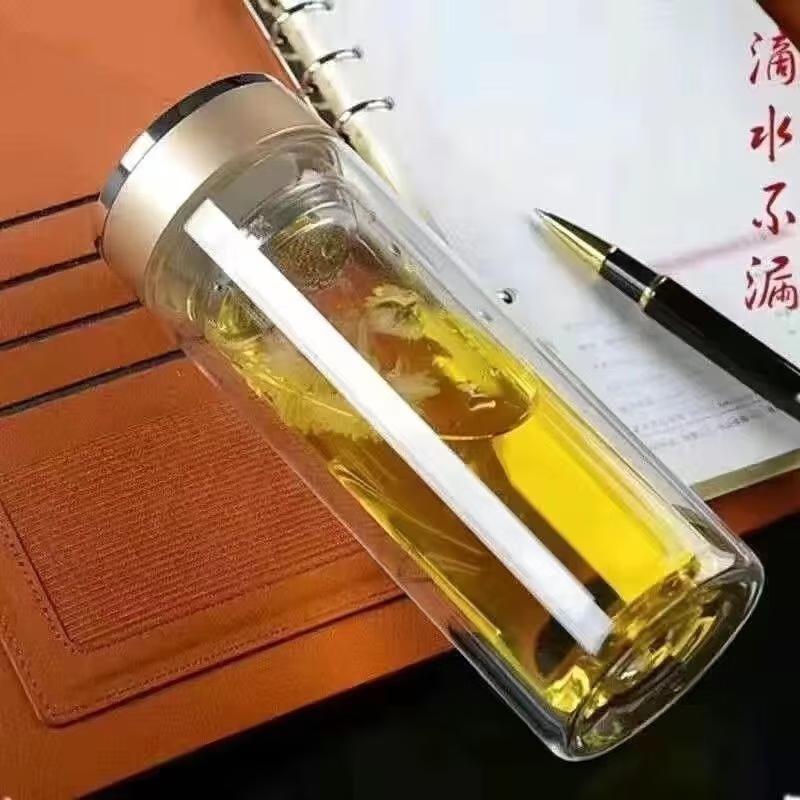 BSK Elegant Double-Wall Glass Tea Infuser Bottle 300ml