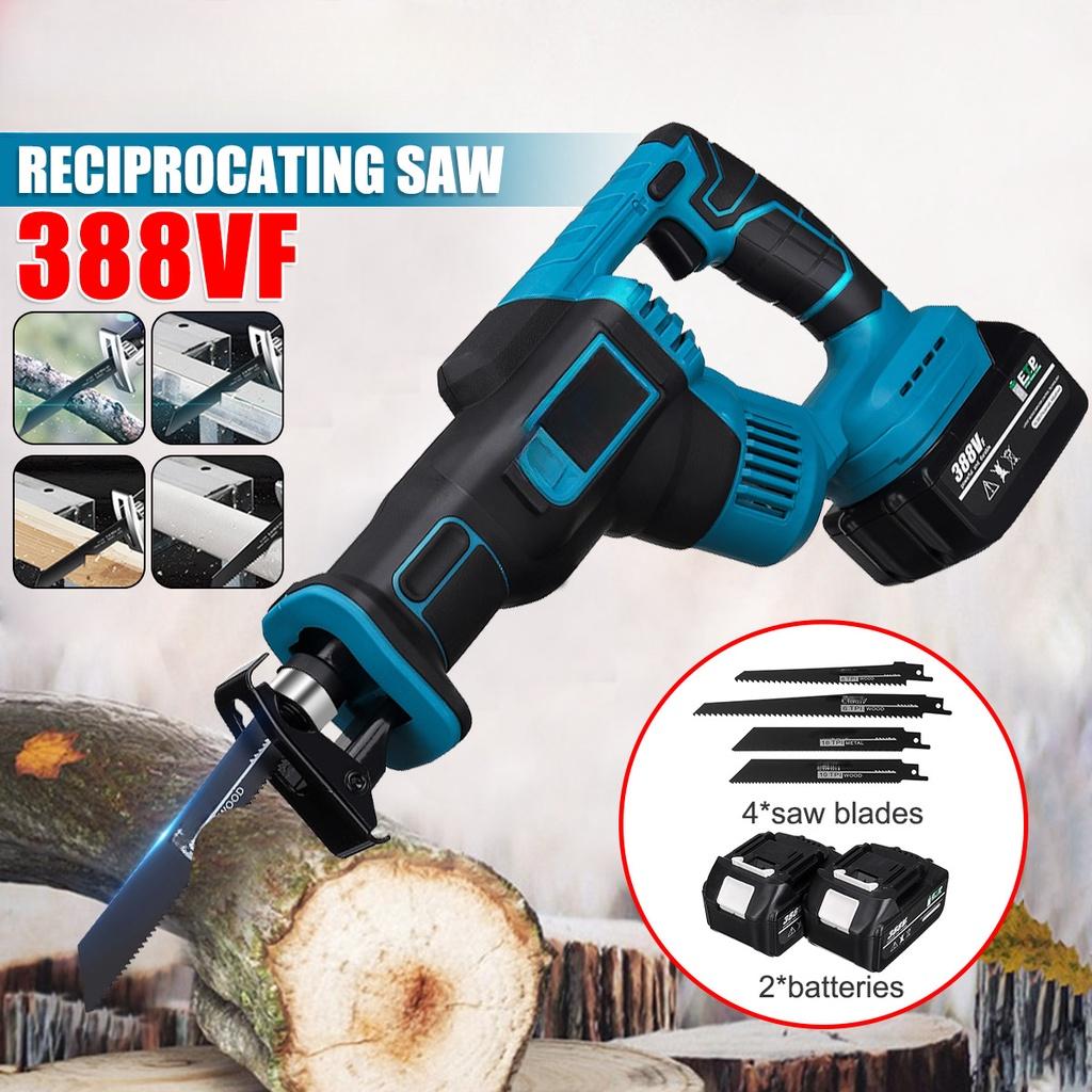 388VF Cordless Reciprocating Saw Portable Electric Saw Replacement Metal Wood Cutting Machine Tool With 2 Battery