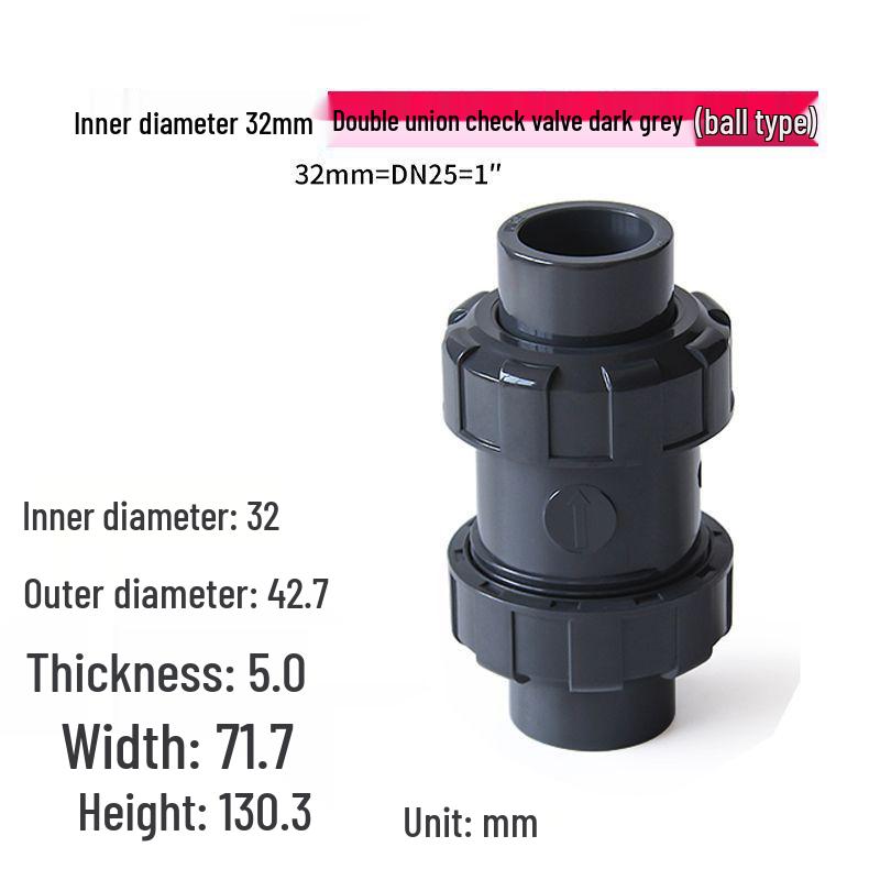 25mm PVC Rückschlagventil Rückflussverhinderer Wasserablaufrohranschluss (Modell: 325075)