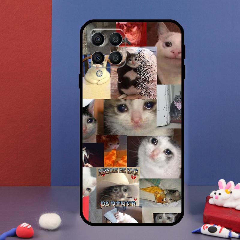 Crying Cat Memes And Dog For Samsung Galaxy M15 M55 M33 M13 M23 M53 M31 M51 M14 M34 M54 M20 M30s M52 M32 Phone Case