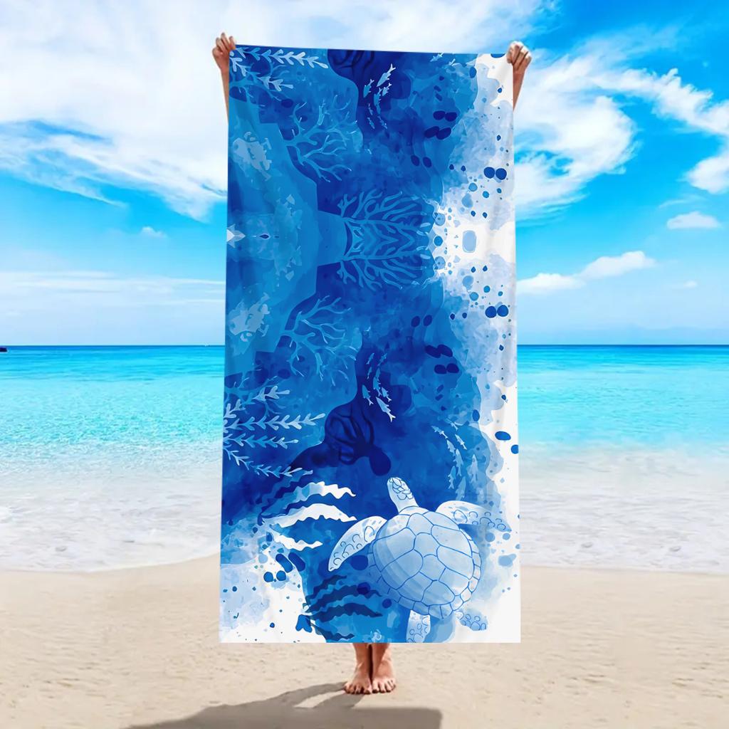1pc Ultra Fine Fiber Beach Towel, Quick Drying Absorbent Swimming Towel, Multi-functional Towel for Beach Swimming and Yoga