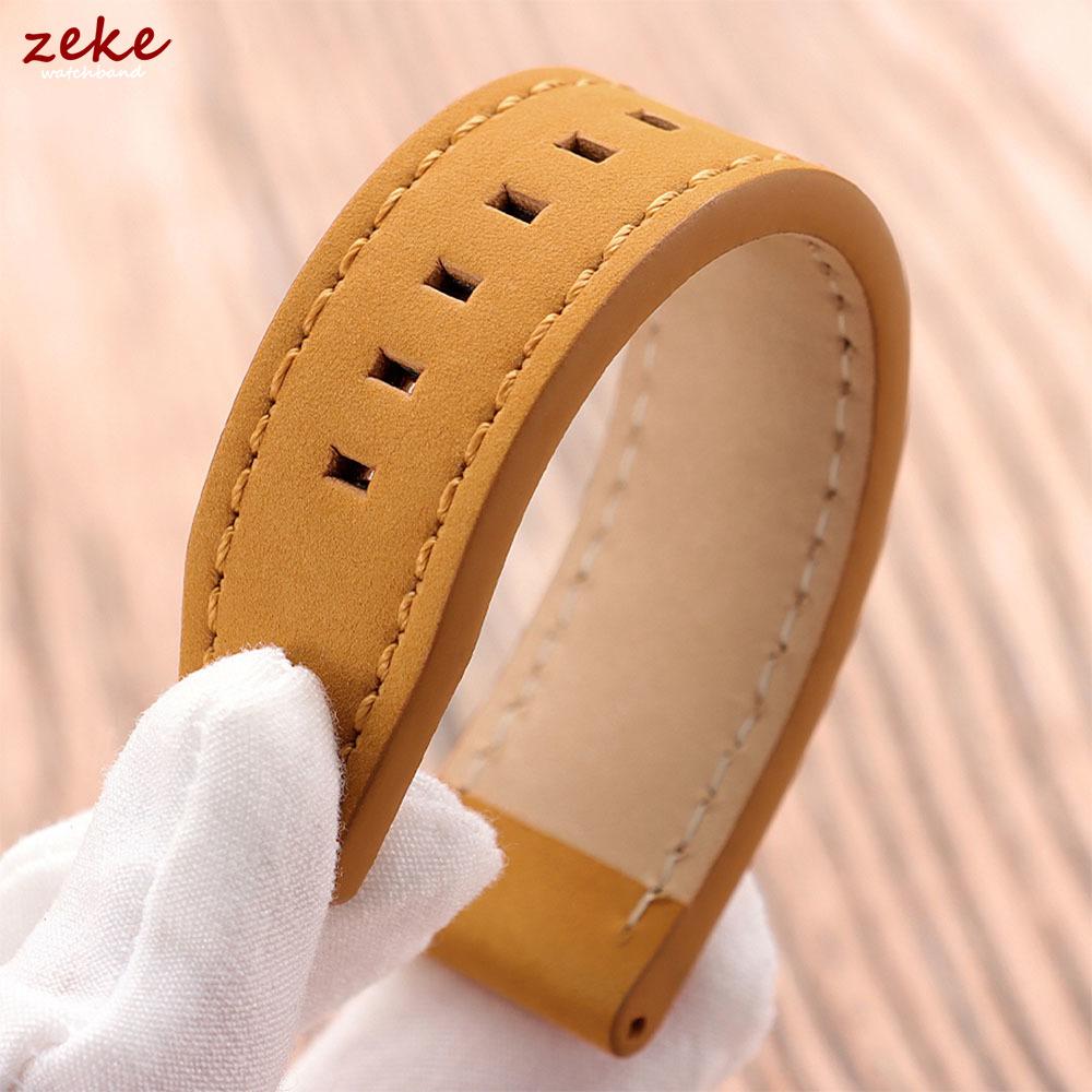 Vintage Matte Genuine Leather Watch Band for Omega for Rolex 18/20/22/24mm Black Brown Thick Straps Stitching Cowhide Wrist Belt