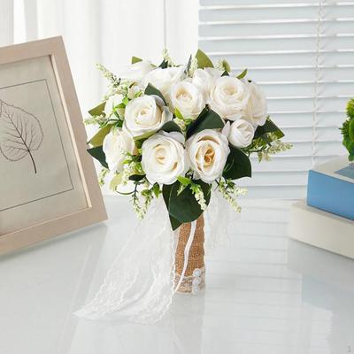 Wedding Bouquet for Bride Artificial Rose Flowers Centerpiece Romantic Ceremony Flower Arrangement