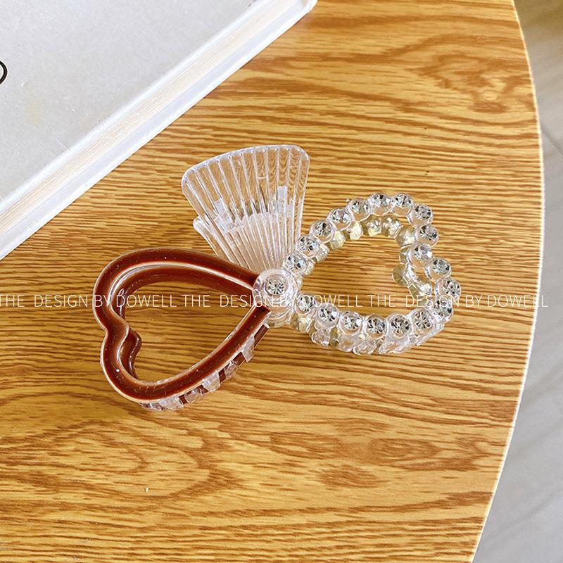 Elegant Fashion Korean Pearl Rhinestone Hair Clip For Women In Heart And Designs Bow