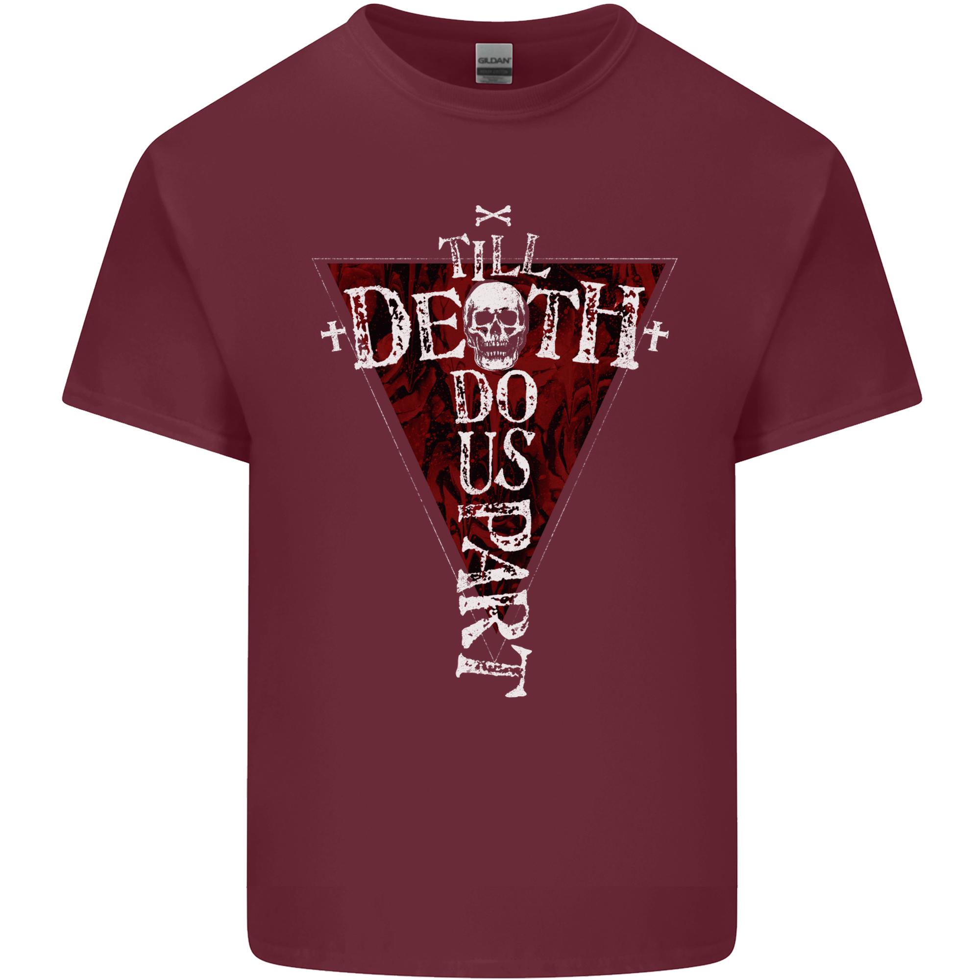 Death Do Us Part Gothic Skull Biker Cross Unisexs Light Cotton TShirt S