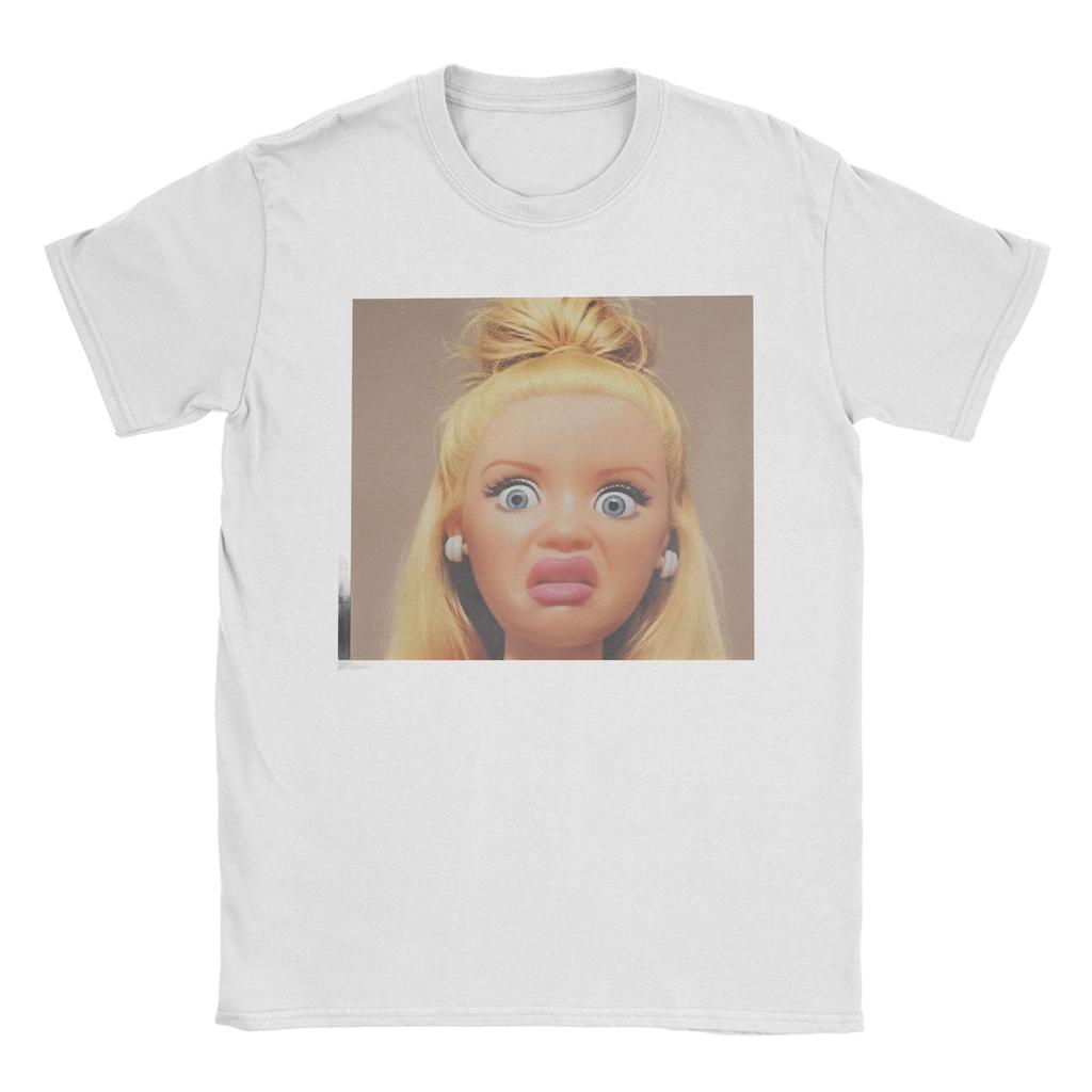 Funny Doll Print Pure Cotton T Shirt For Couple Summer  Y2K Basic TShirts ONeck Trending Tee Shirt Oversized Design Tops