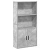 VidaXL Bibliothèque gris béton 60x24x120 cm bois d'ingénierie, étagère à livres, support de rangement, support à livres, 860421