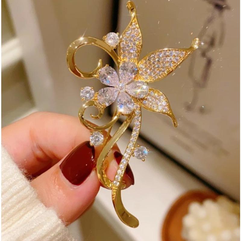 New Alloy Brooch High-end Niche Women's Peony High-end Pin Coat Suit High-end Versatile Brooch