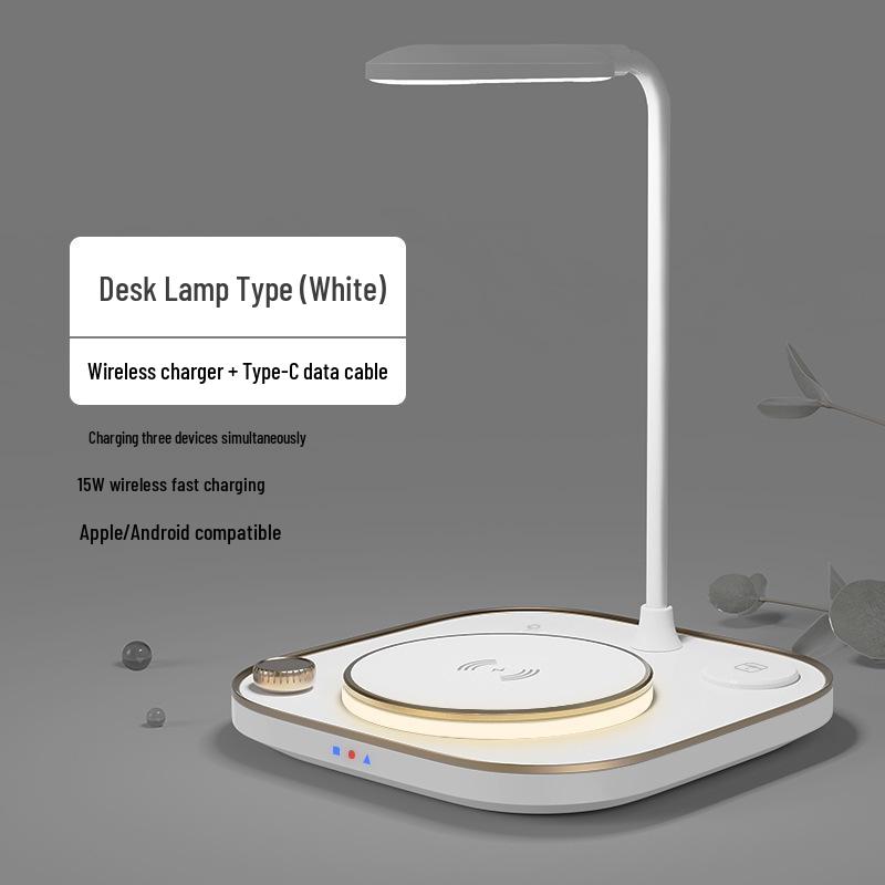 3-in-1 Wireless Charging Lamp for Huawei & Apple Phones, Earphones, Watches