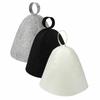 3 Pieces Felt Sauna Hat Reusable Cap with Hanging Loop Lightweight