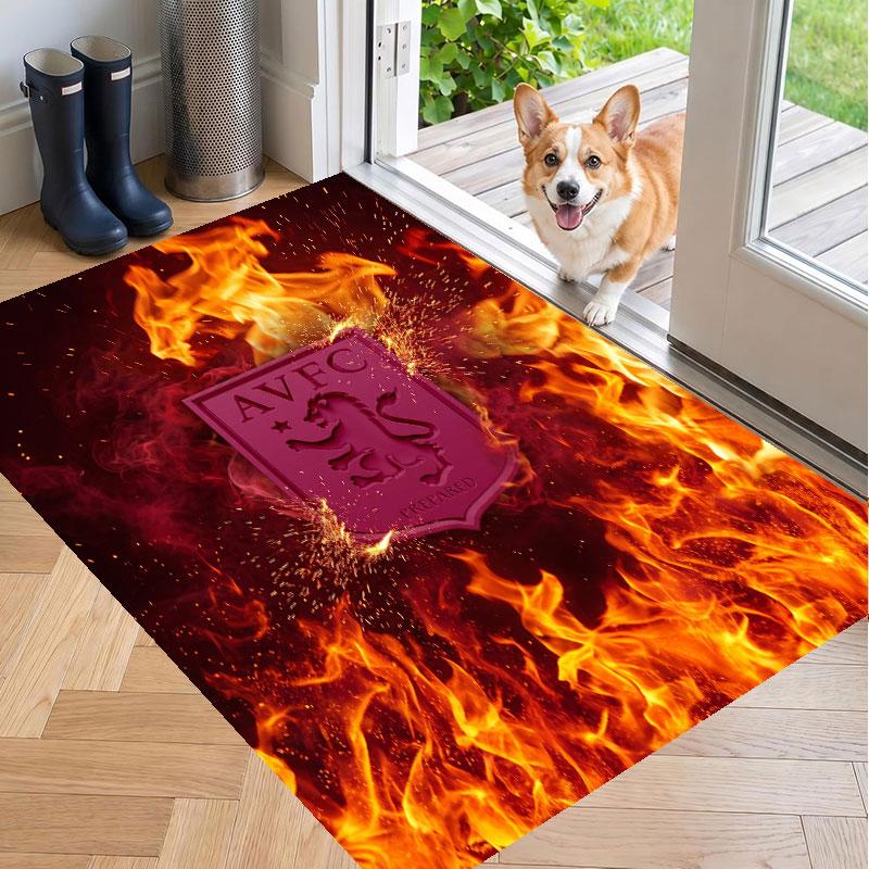 Soft Floor Carpet Aston Villa Football Pattern Area Rug Decorative Mat For Home Room Decoration