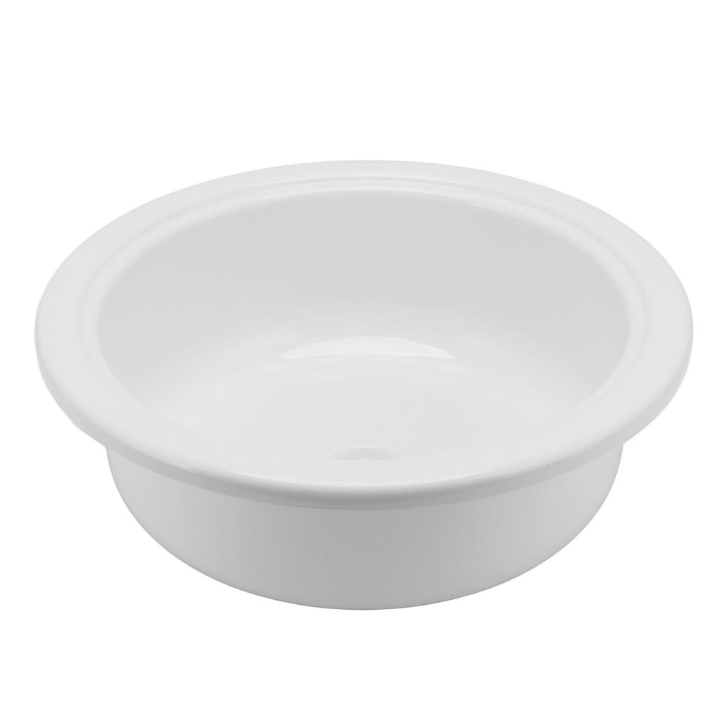 375x130mm RV Boat Round Vessel Sink Bathroom Hand Wash Basin Acrylic White for Motorhome Yacht Bathroom