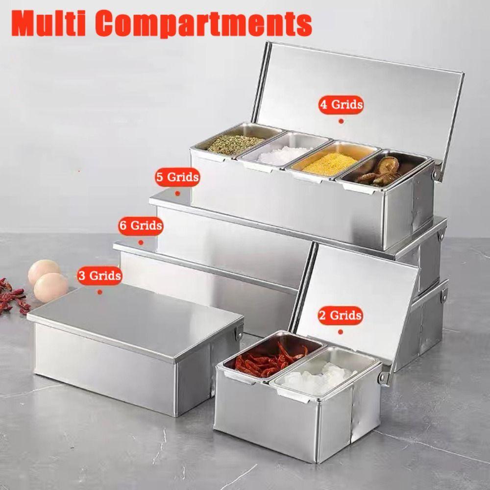 Récipient d'assaisonnement à épices créatif Récipient de stockage d'assaisonnement à plusieurs compartiments Organisation de la maison