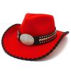 Fashion Contrast Color Personality Design Western Cowboy Hat Rivet Rhinestone Decoration Stage Suction Jazz Hat Versatile Top Hat
