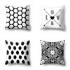 Polyester Pillowcase Peach Leather Velvet Black and White Geometric Printed Pillowcase Waist Cushion Cover Bedside Cushion Cover Bedside Cushion Cover