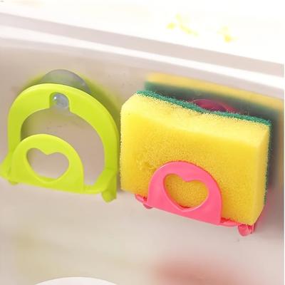 1PC Plastic Dishcloth Sponge Storage Rack (with Suction Cup Hook) Kitchen Sink Rack and Bathroom Wall Storage Rack