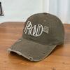 Fashion Hat Sweet Cool Internet celebrity Rivet Embroidery Baseball Cap Sunscreen Summer Embroidery Letters Washed Old Ripped Baseball Hat