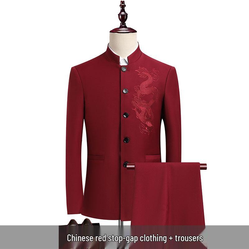 Noble Dragon Zhongshan Suit - Men's High-End Chinese Wedding & Formal Wear