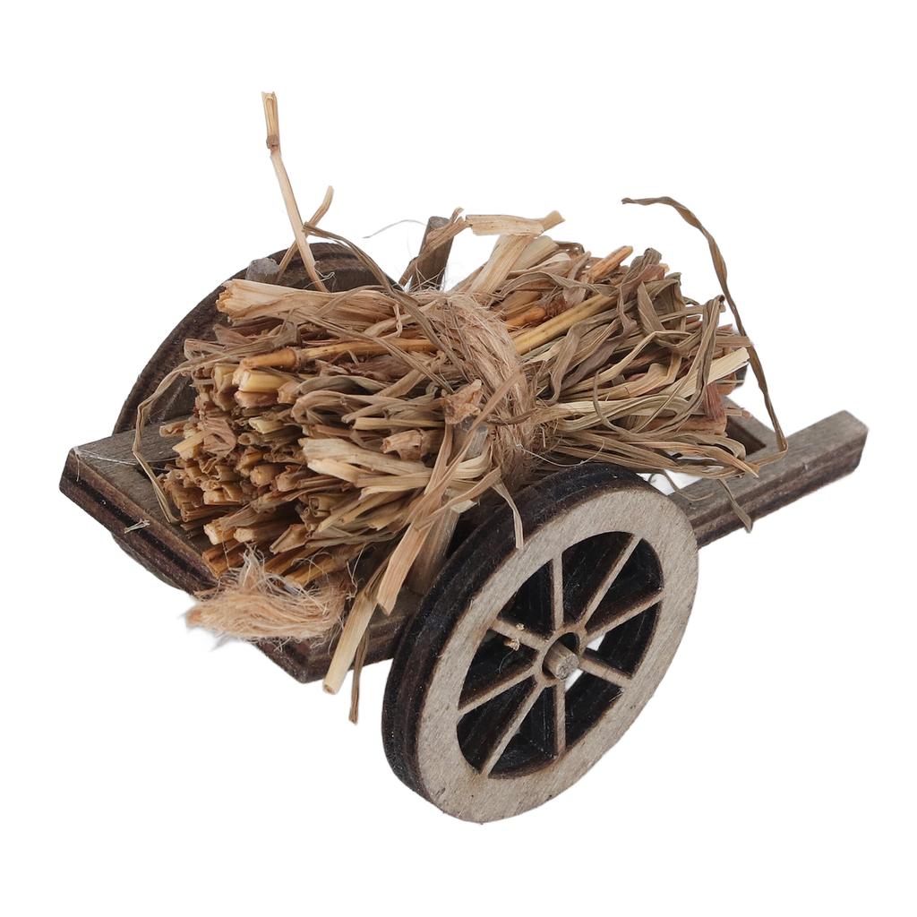 Dollhouse Decoration Wooden Firewood Cart Outdoor Garden Country Miniature Scene Doll House