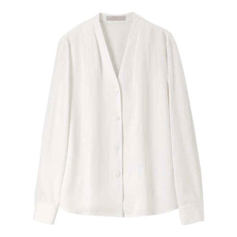 Women s V-Neck Chiffon Long Sleeve Blouse M