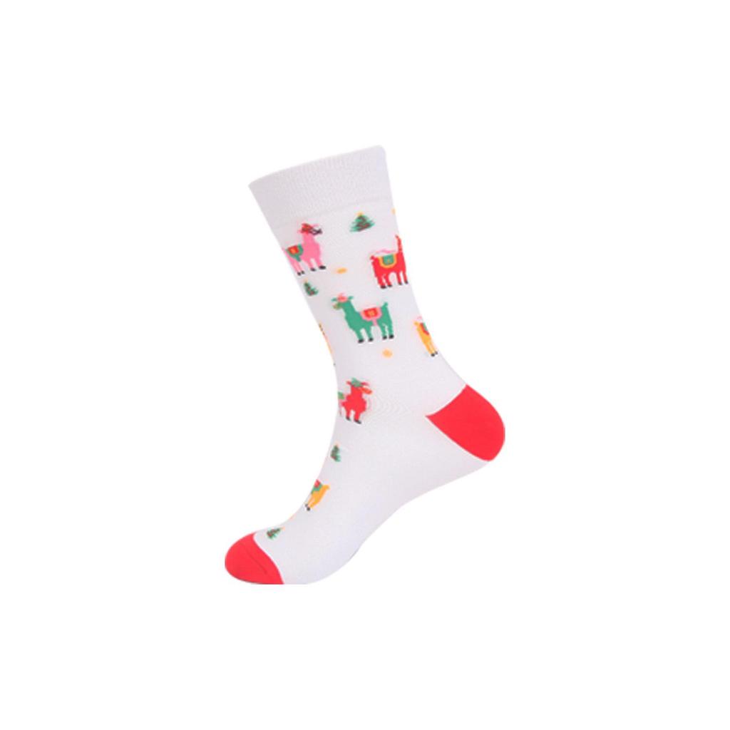 Autumn Santa & Reindeer Christmas Mid-Tube Cotton Socks for Men & Women - Trendy and Comfortable
