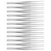 10Pcs Animal Surgical Tweezer Stainless Steel Straight Tweezer with Serrated Tips