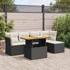 VidaXL Garden Lounge Set 6 Pcs with Cushions Black Braided Resin 3326912