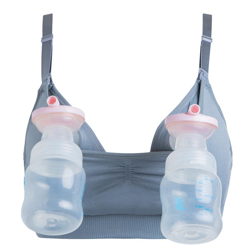Hands-free Maternity Bra Wire-free Nursing Bra Breast Pump Front-opening Bra