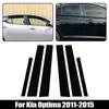 6 Stück Passend für Kia Optima 2011-2015 Glänzend Schwarz PC-Material Spiegeleffekt Autotür Fenster Mitte BC Säulenpfosten Säulenabdeckung Zierleiste