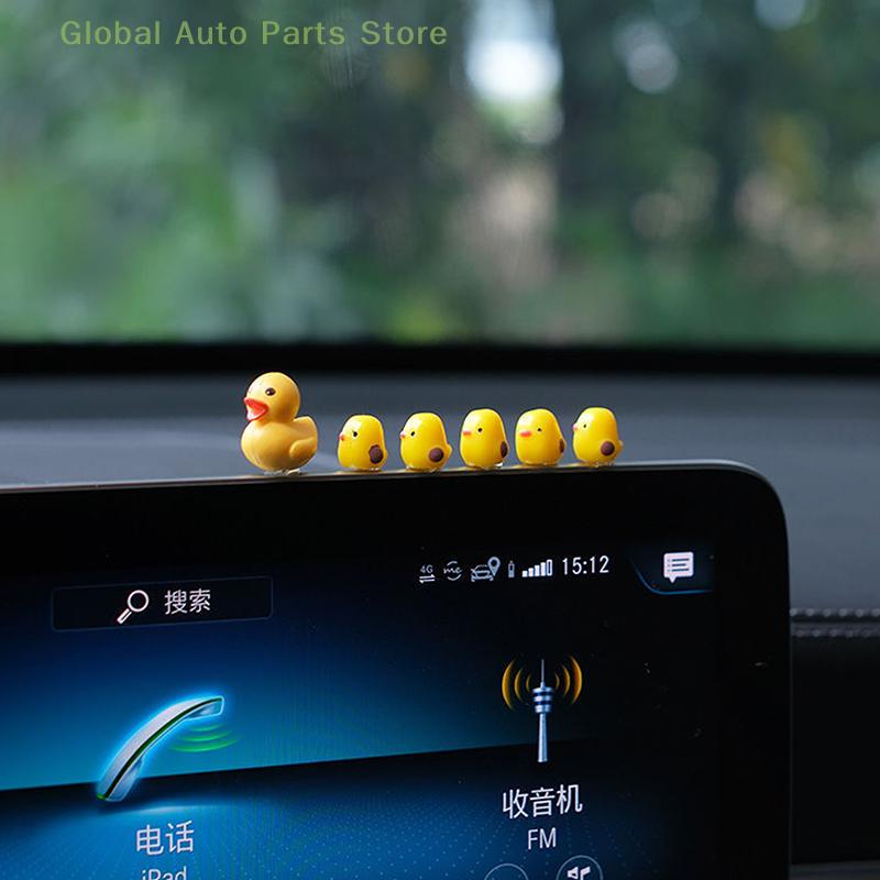 Cute Mini Ducks Car Interior Decoration Auto Rearview Mirror Dashboard Ornaments For Woman Man Gift Car Accessories