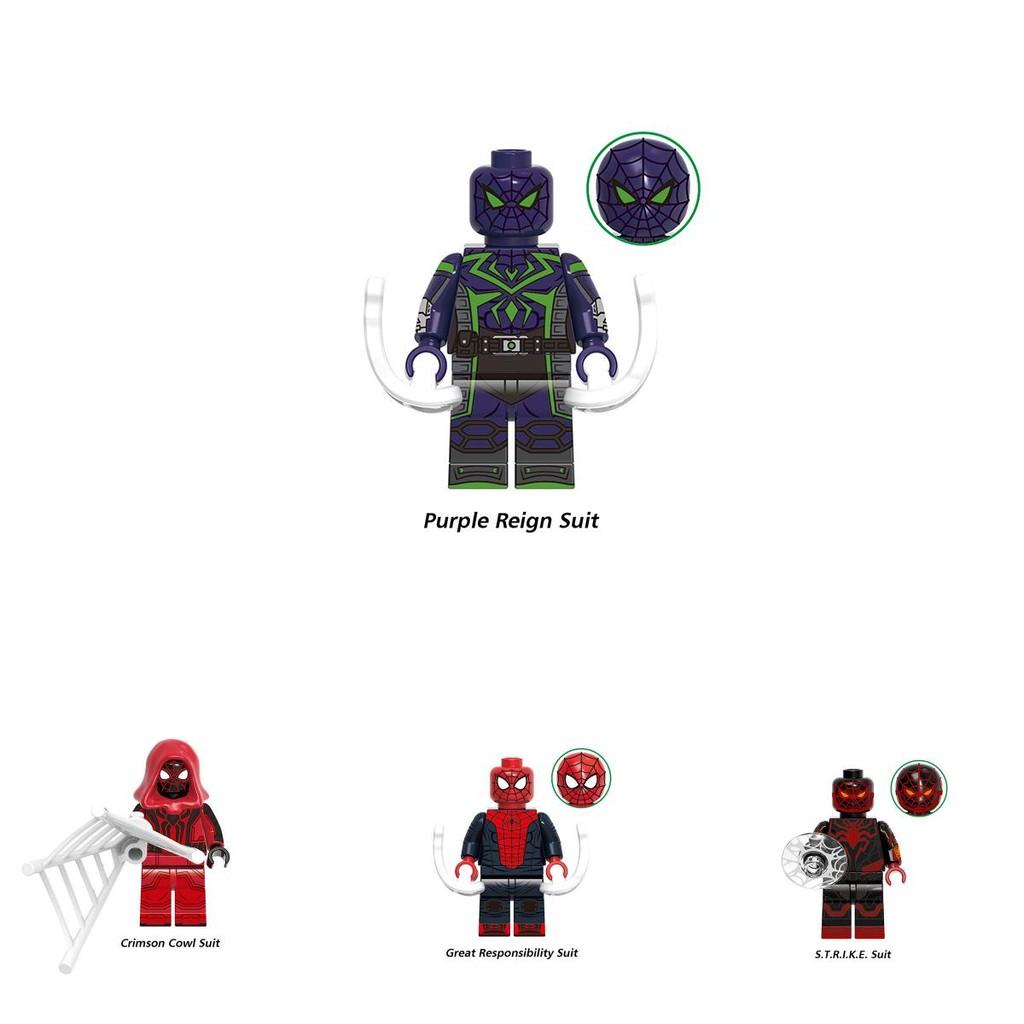 G0120 Superhero Building Blocks Spider-man Great Responsibility Suit In Red Cape