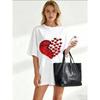Women's Short-Sleeve T-Shirt with Red Sequin Broken Heart (Scattered Small Hearts) Print