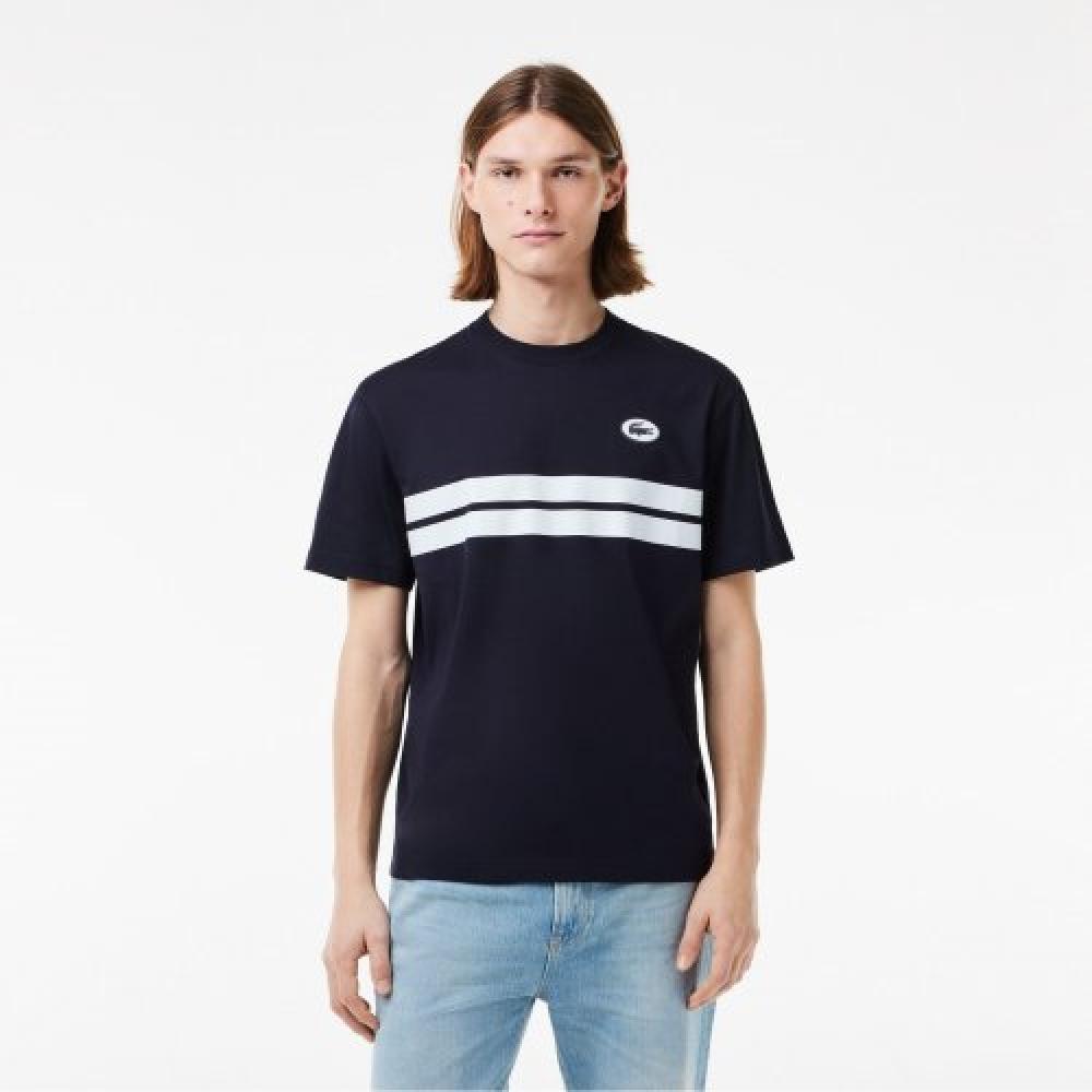 

Lacoste Мужская футболка с принтом Color Tipping на спине и большой графикой Match [темно-синий] 003