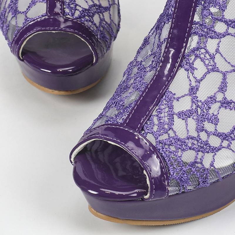 Autumn Sexy Mesh Fabric Platform High Heels Boots Sandals Women Peep Toe Nightclub Party Stiletto Shoes