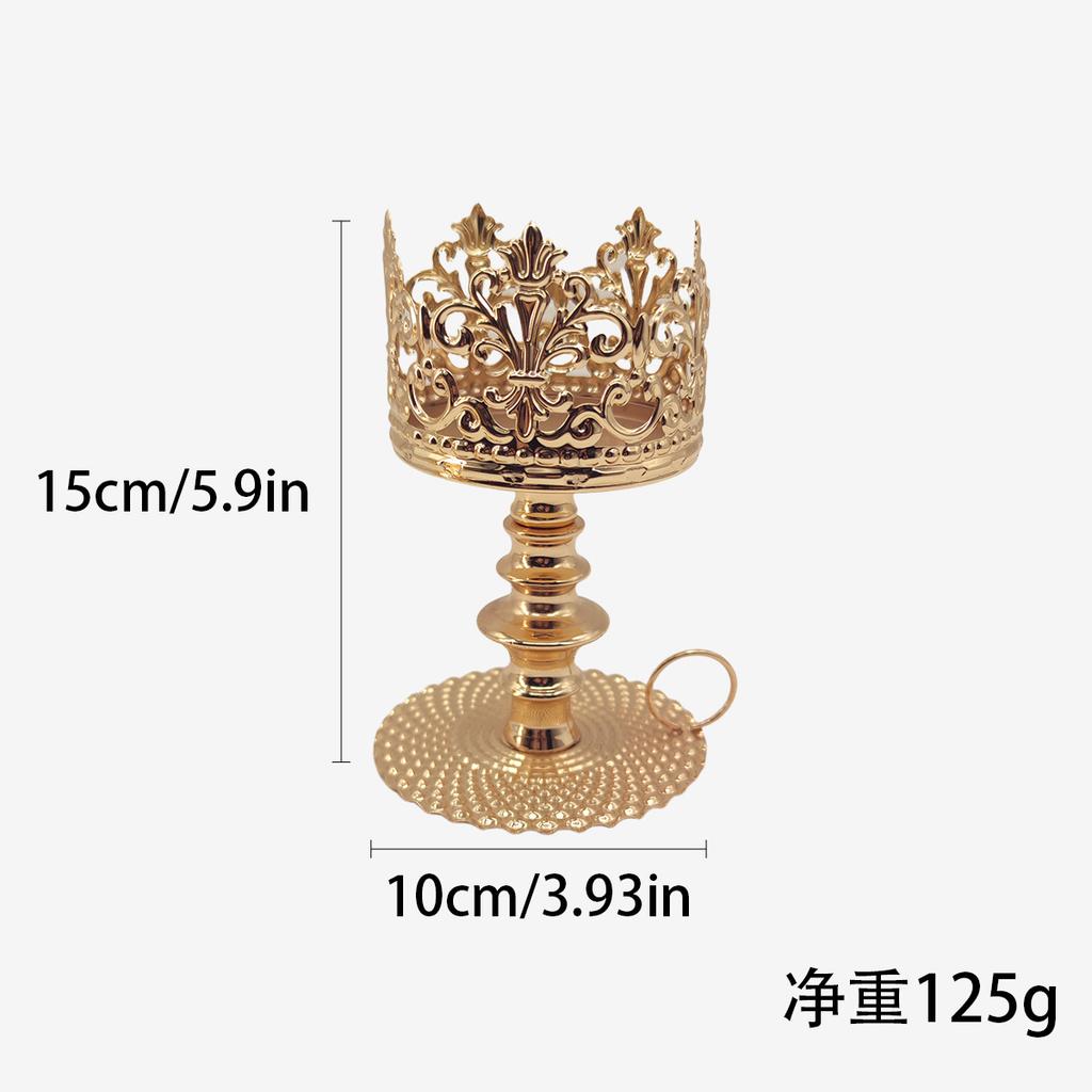 Vintage Crown Candle Holder Electroplated Iron Royal Decor for Wedding/Home Antique Gothic Centerpiece