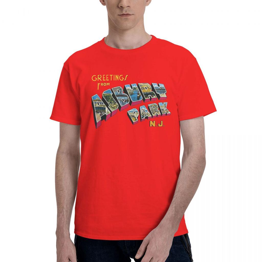 Greetings From Asbury Park NJ 1 100 Cotton Casual Breathable Confortable T Shirt High End Mens Clothing Clothes Men