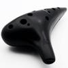 Aestivate Plastic Alto C Plastic AC Ocarina with Brass Pipe Ocarina, 12-Hole Key, (Black)
