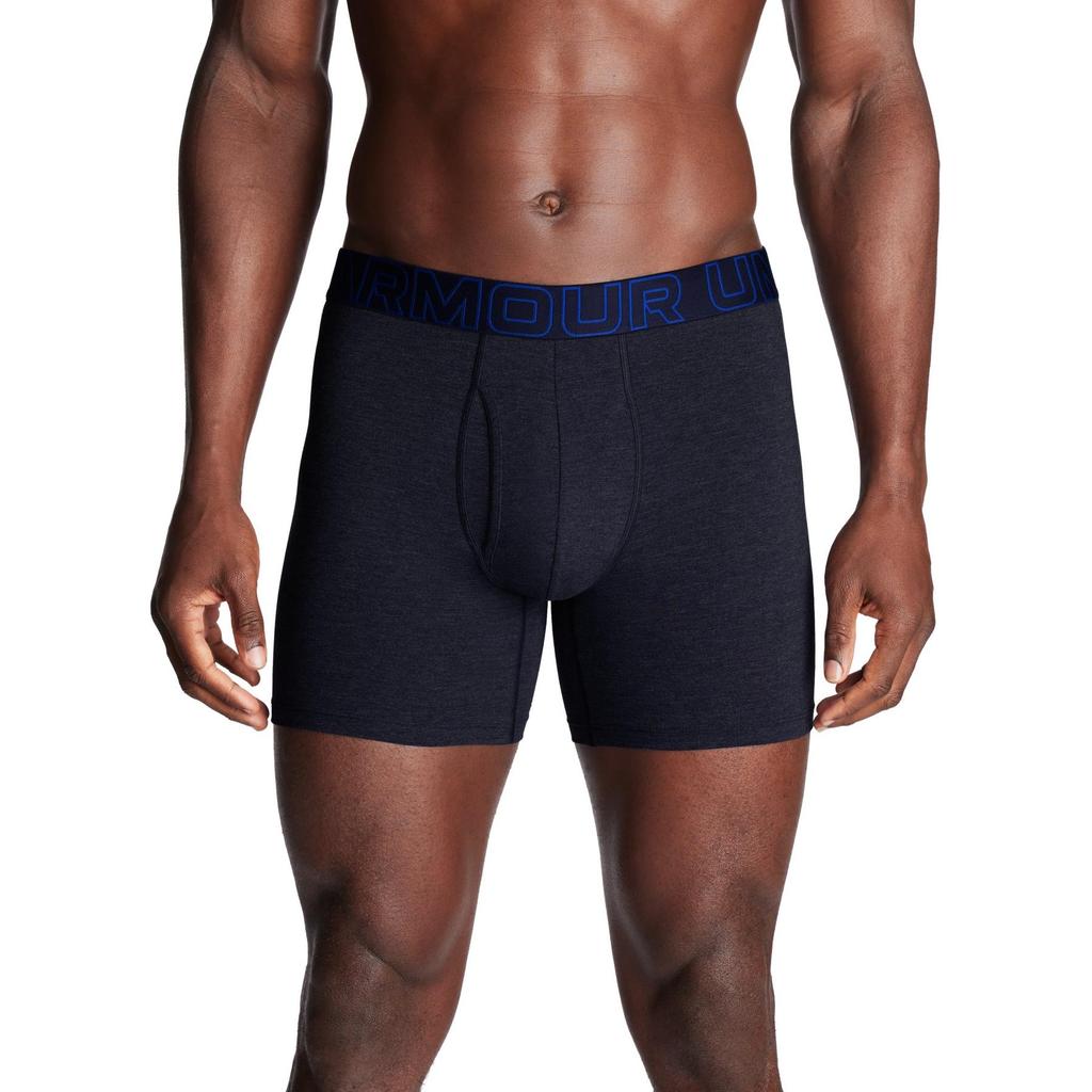 Under Armour Low Rise Elastic Letter Logo Slim Fit Straight Leg Boxer Briefs 3 Pack Men Underwear 1387425-410