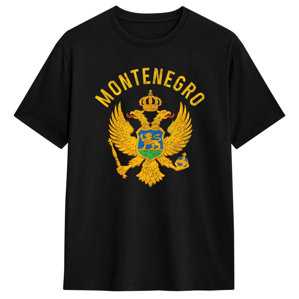 T-shirt Harajuku Spiaggia Bandiera Montenegro Magliette Novità 100% Cotone T-shirt Per Unisex Fantastica Maglietta a Maniche Corte